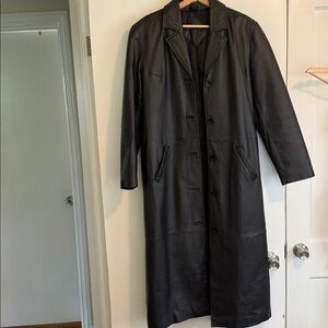 Long Black Leather Coat